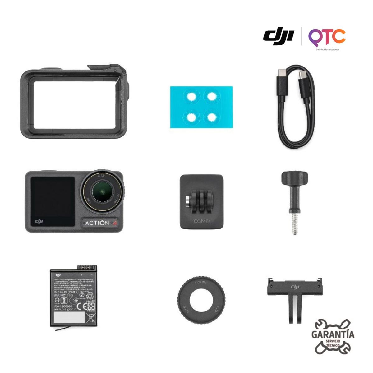DJI - DJI Osmo Action 4 Standard Combo Cámara Deportiva 4K Waterproof Profesional