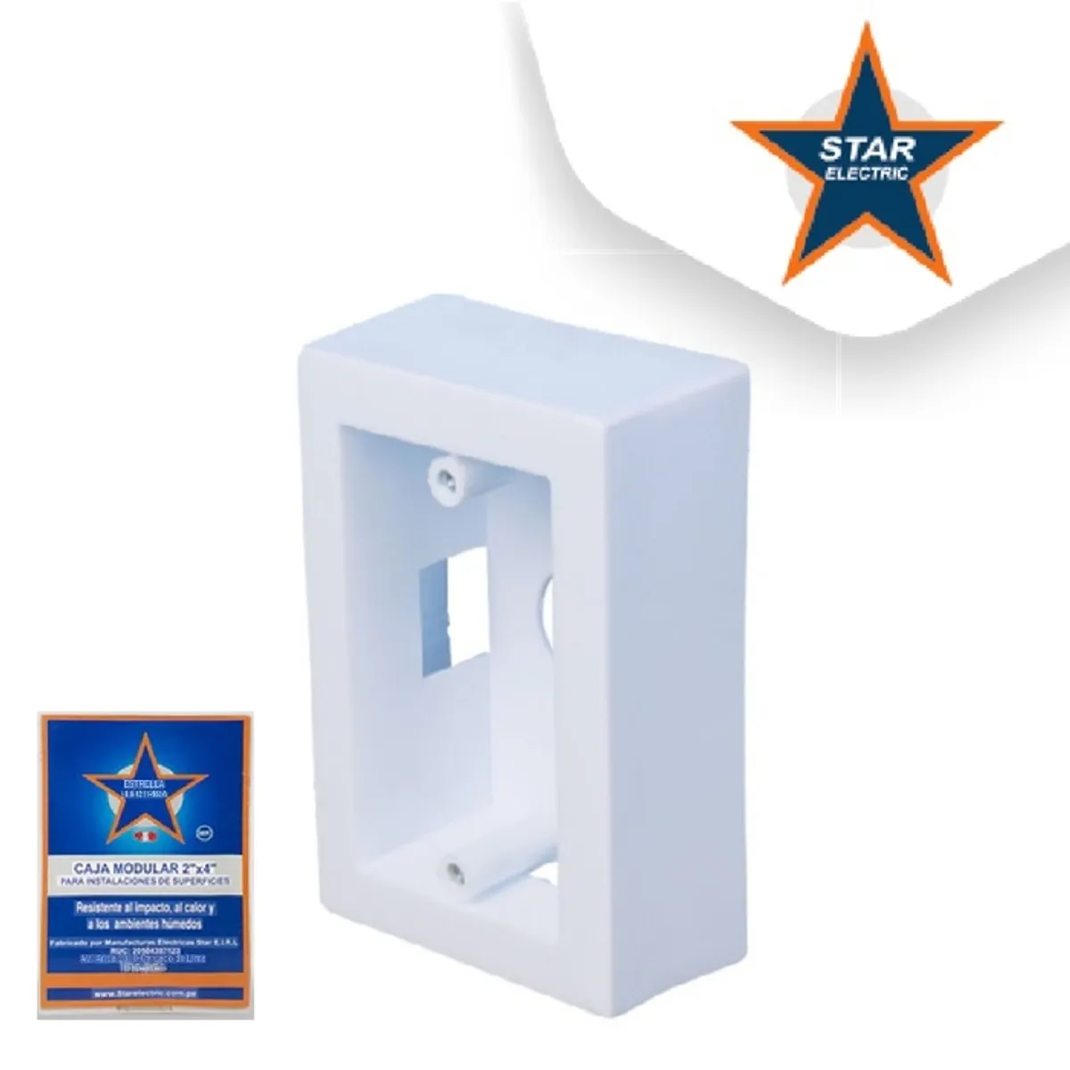 PACK X 5 UND : CAJA MODULAR CON MARCO (NACIONAL) - STAR ELECTRIC  A3-013, marca STAR - Foto Principal