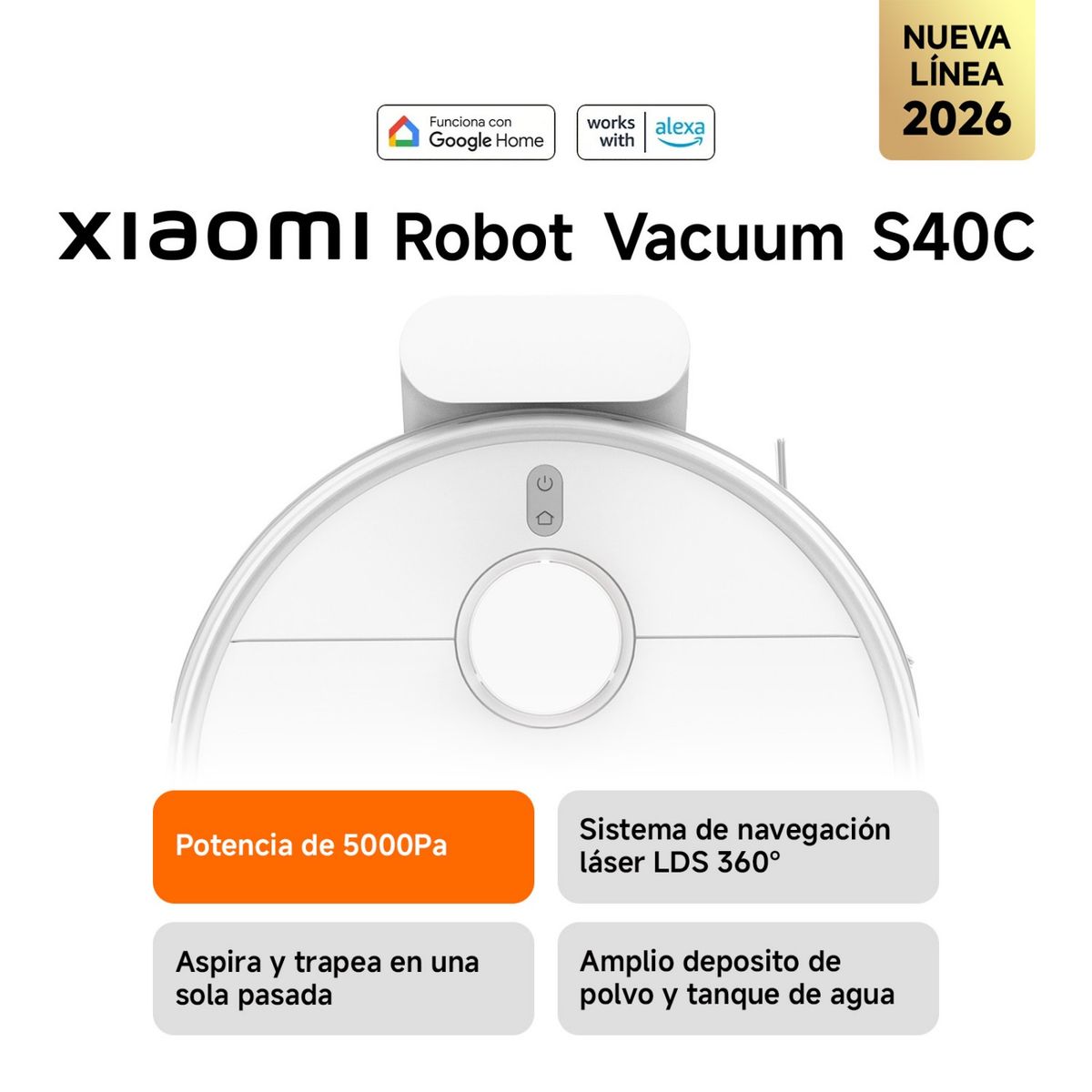 XIAOMI - Aspiradora robot Xiaomi Robot Vacuum S40C