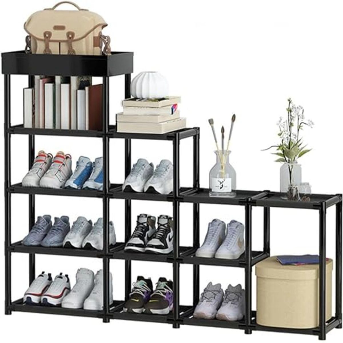 GENERICO - Zapatera Organizador de Calzados Multiusos Negro