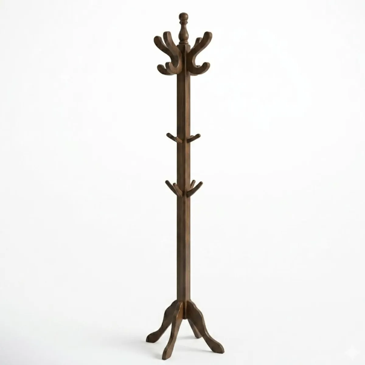 Perchero de Pie de Madera Marrón – 16 Ganchos, Elegante y Resistente para Ropa y Accesorios, marca START FG - Foto Principal