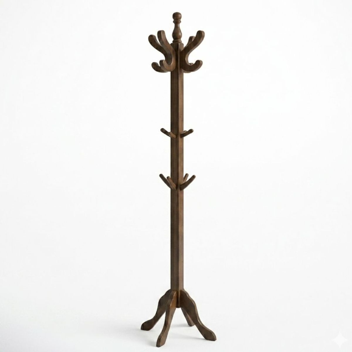 Perchero de Pie de Madera Marrón – 16 Ganchos, Elegante y Resistente para Ropa y Accesorios, marca START FG - Foto Principal