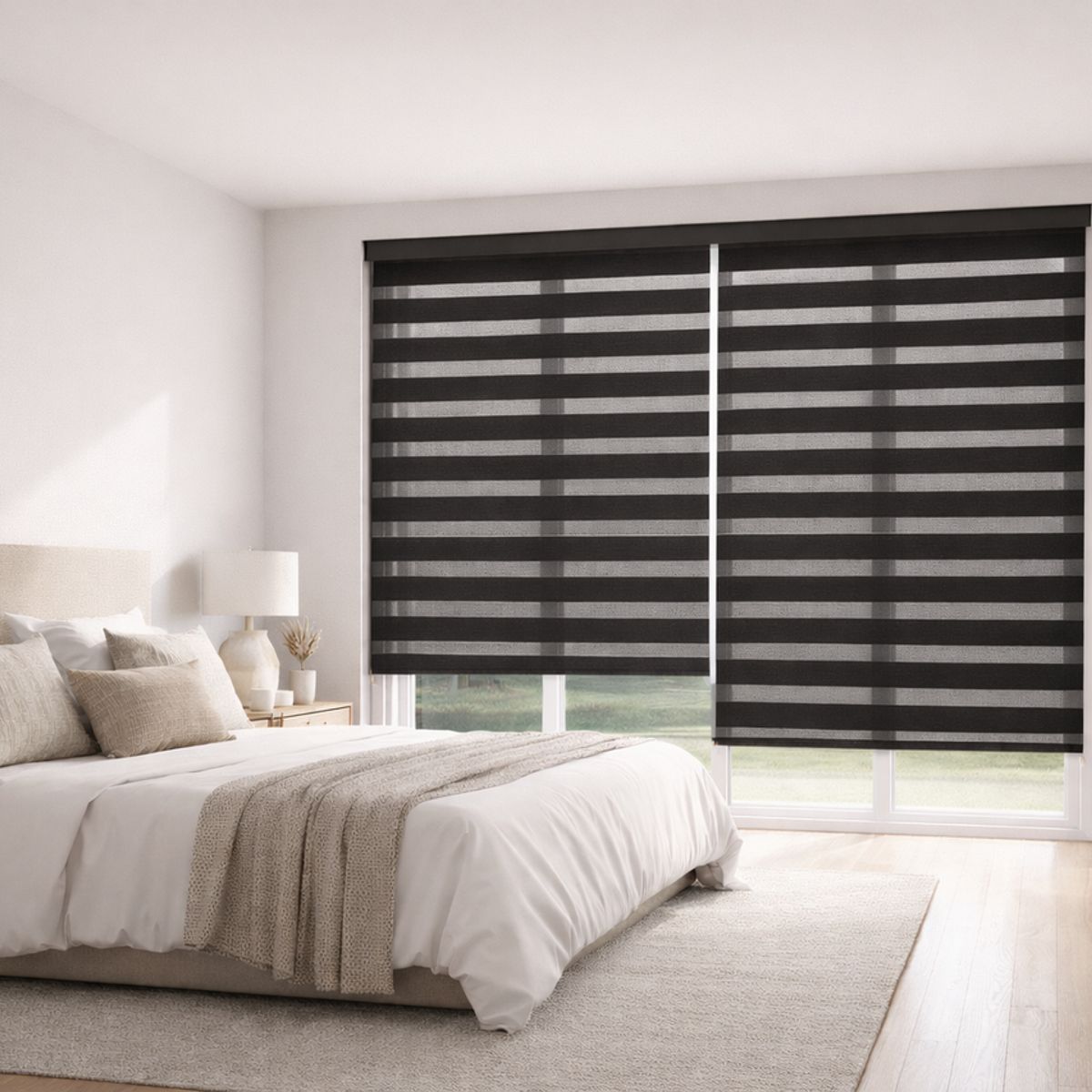 DECOR HOUSE INTEGRALES SAC - Roller Duo Screen Negro Ancho 150 x Alto 150 cm