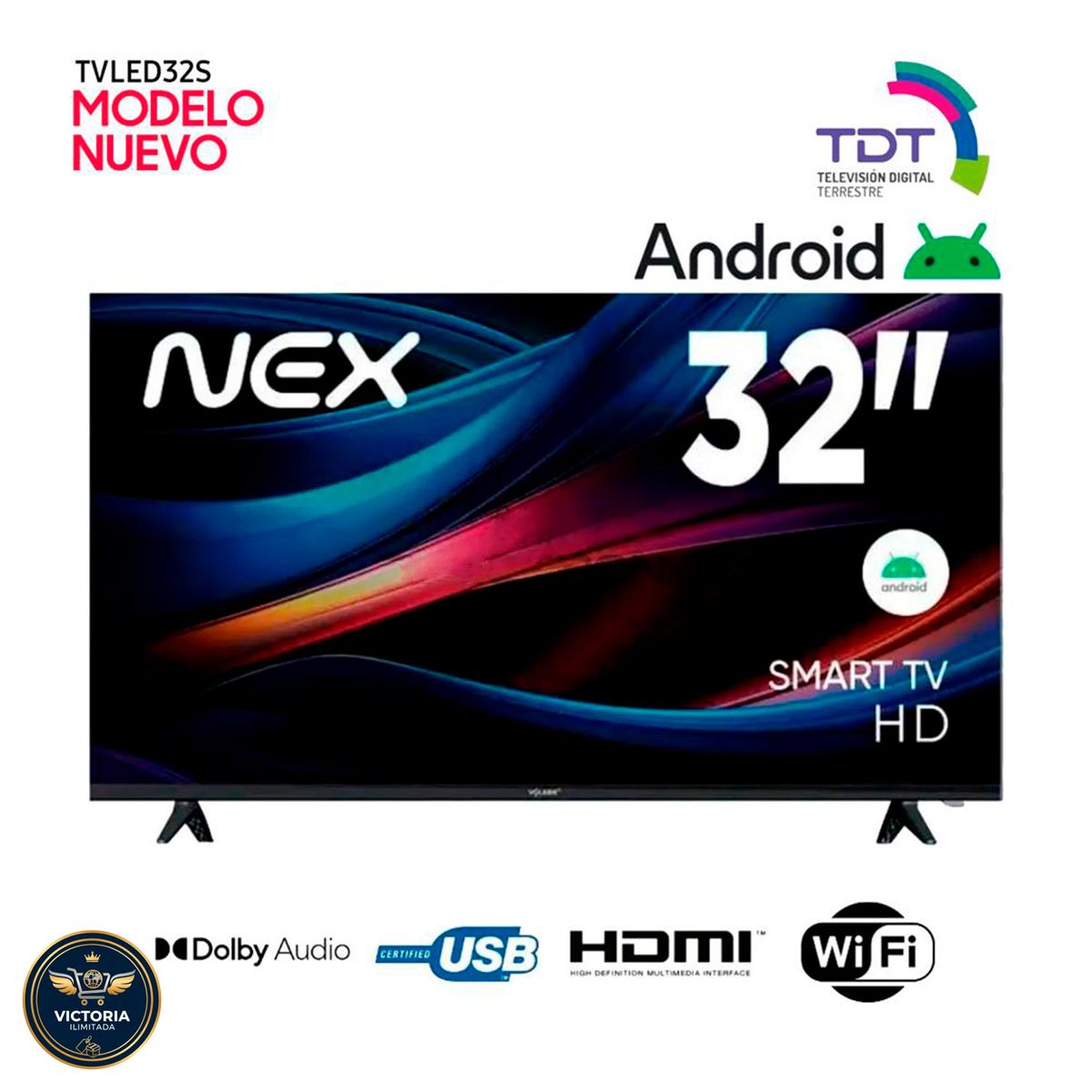 OEM - Televisor Nex 32 Pulg Smart TV LED HD Smart TV TVLED32S
