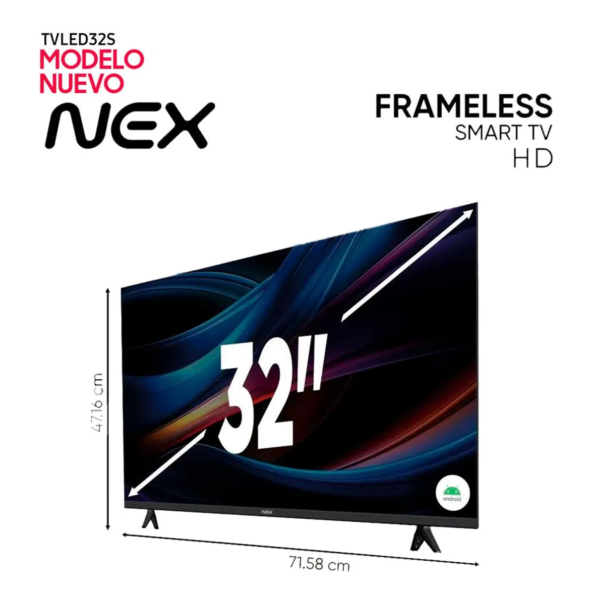OEM - Televisor Nex 32 Pulg Smart TV LED HD Smart TV TVLED32S