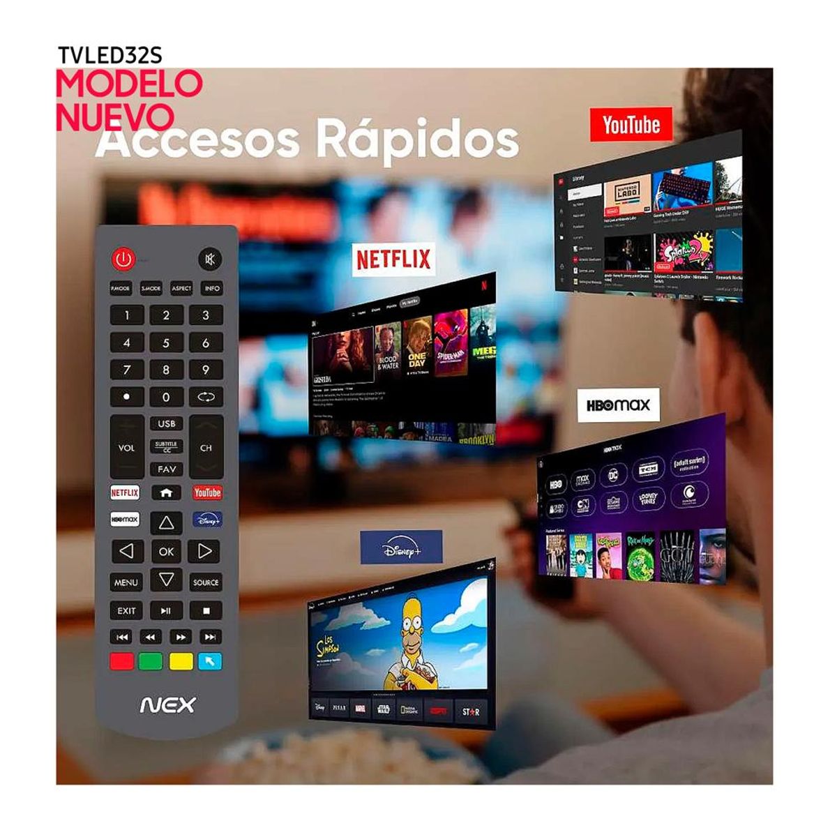 OEM - Televisor Nex 32 Pulg LED HD Smart TV TVLED32S