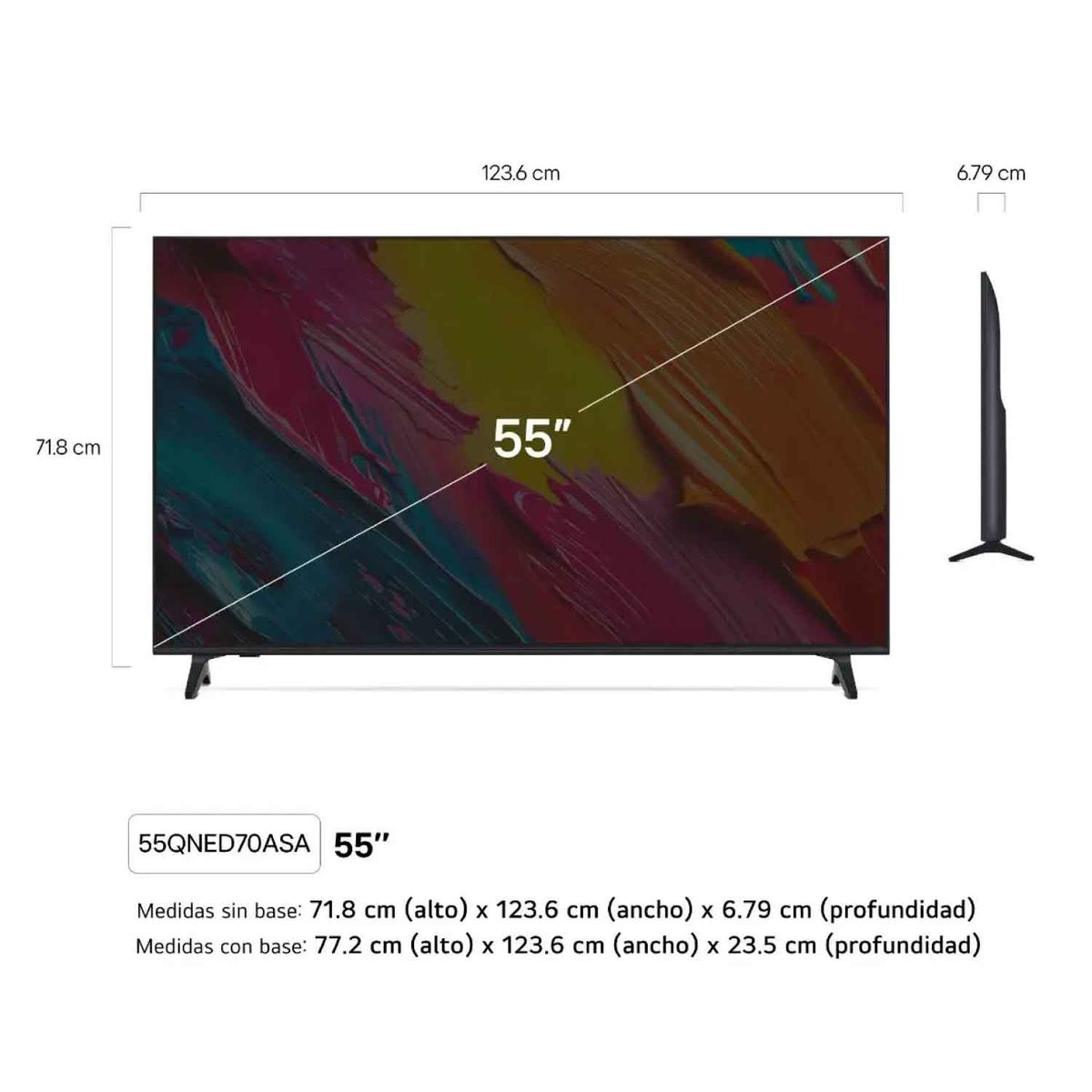 LG - Televisor LG 55" 55QNED70ASA 2025 QNED 4K webOS Negro