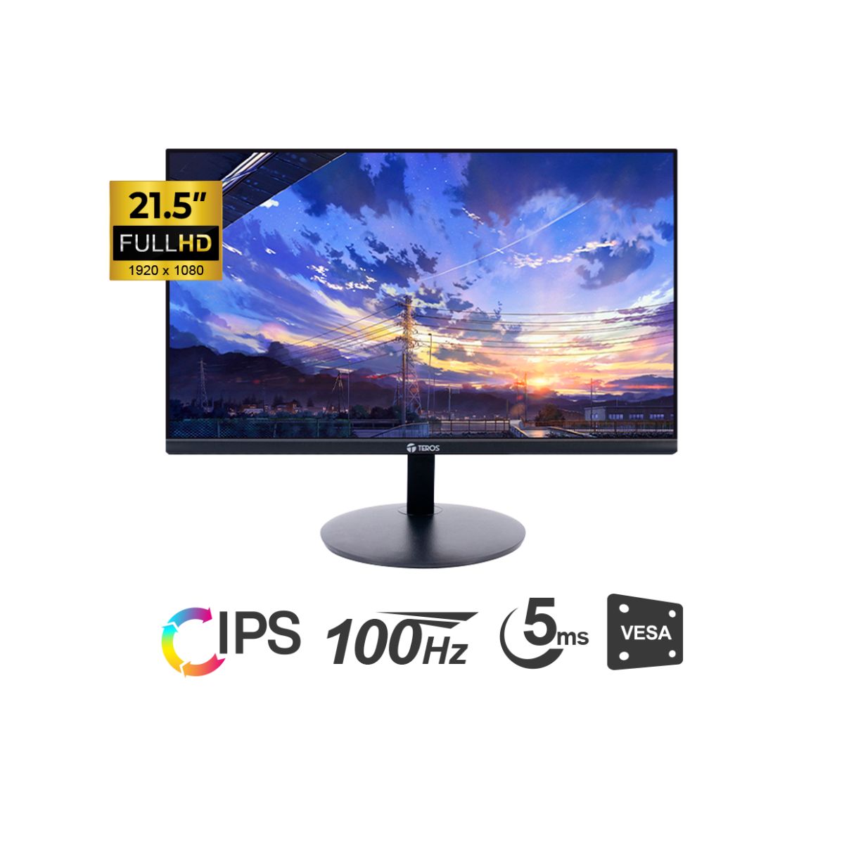 TEROS - MONITOR TEROS TE-2130CS 21.5" FHD IPS 1920 x 1080 100HZ 5MS HDMI VGA