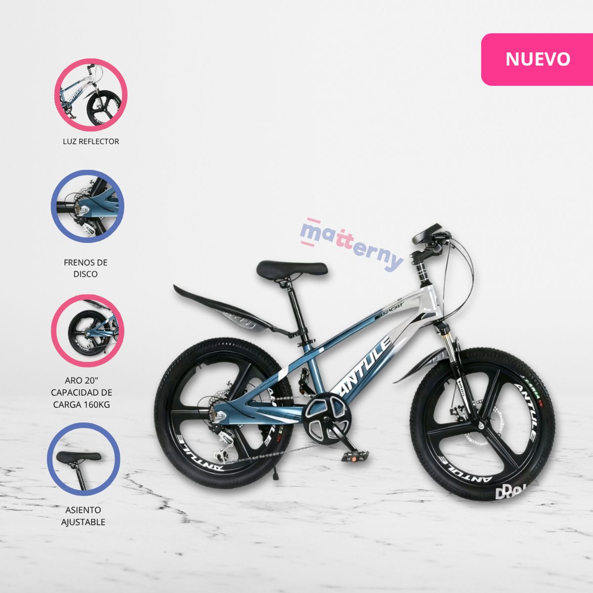 GENERICO - Bicicleta Aro 20 con Estructura de Titanio  «MAGNUM» Blue