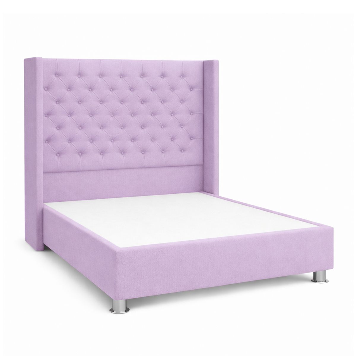 Cama Tapizada Confort Capitoné Cromo Lila 2 Plz, marca GENERICO - Foto 2