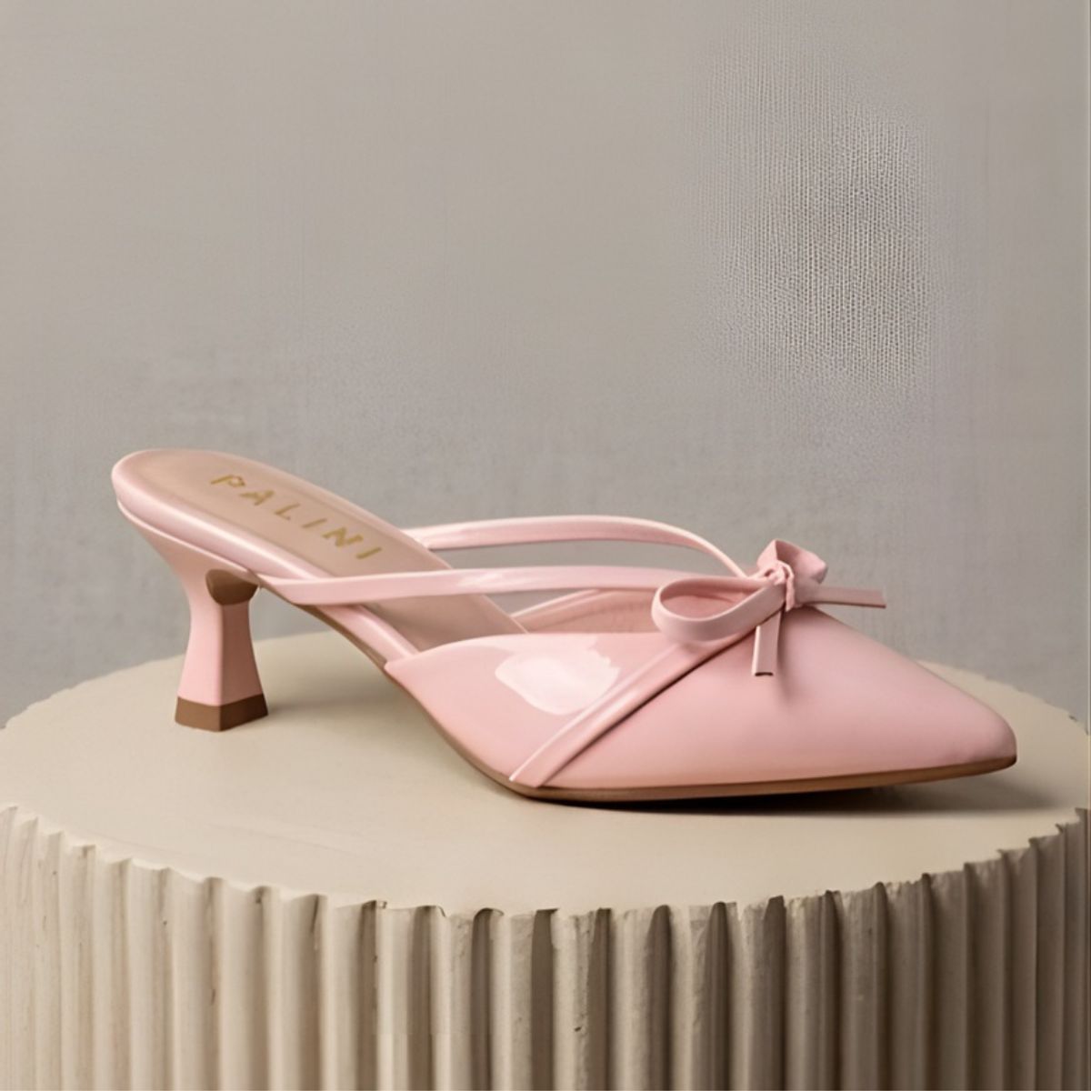 PALINI SHOES - taco 5 de vestir en punta color rosa