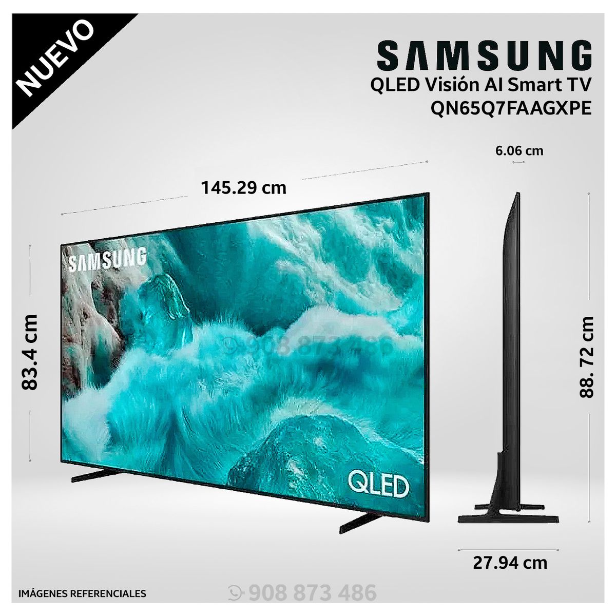 SAMSUNG - Televisor Samsung QLED 65 Visión AI Smart TV QN65Q7FAAGXPE - Modelo Nuevo