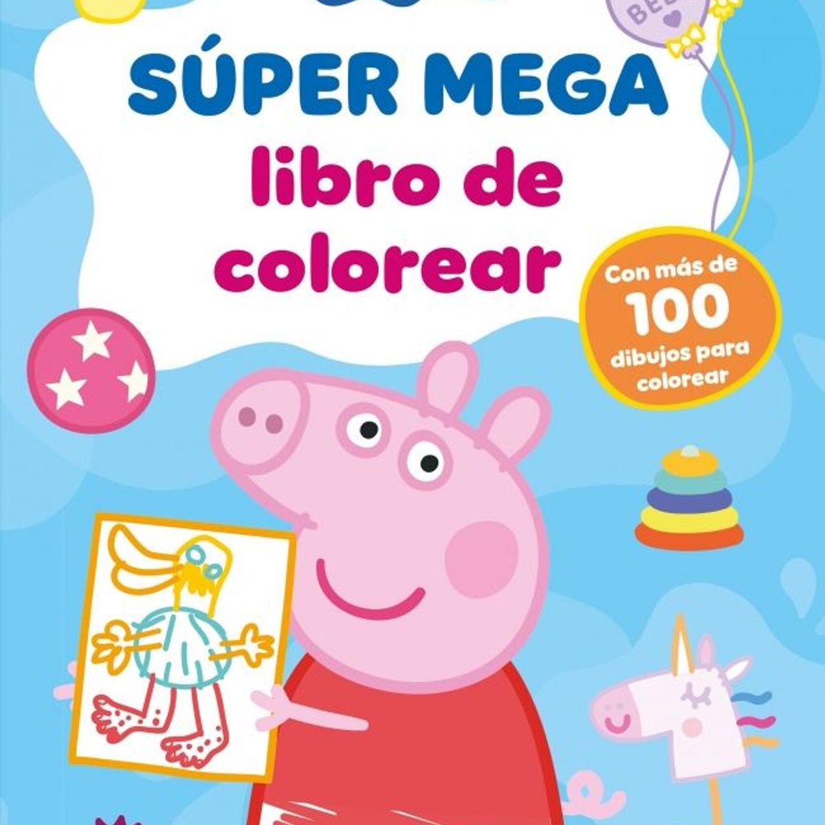 PENGUIN RANDOM HOUSE - Súper mega libro de colorear Peppa Pig. Actividades - Hasbro