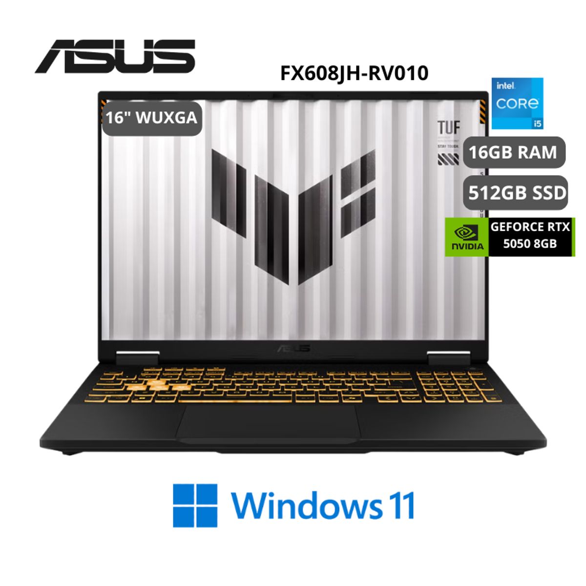 ASUS - Laptop ASUS TUF F16 FX608JH-RV010 Intel Core I5-13450HX 16GB 512GB SSD RTX 5050-8GB WIN11 16 90NR0MH1-M00210