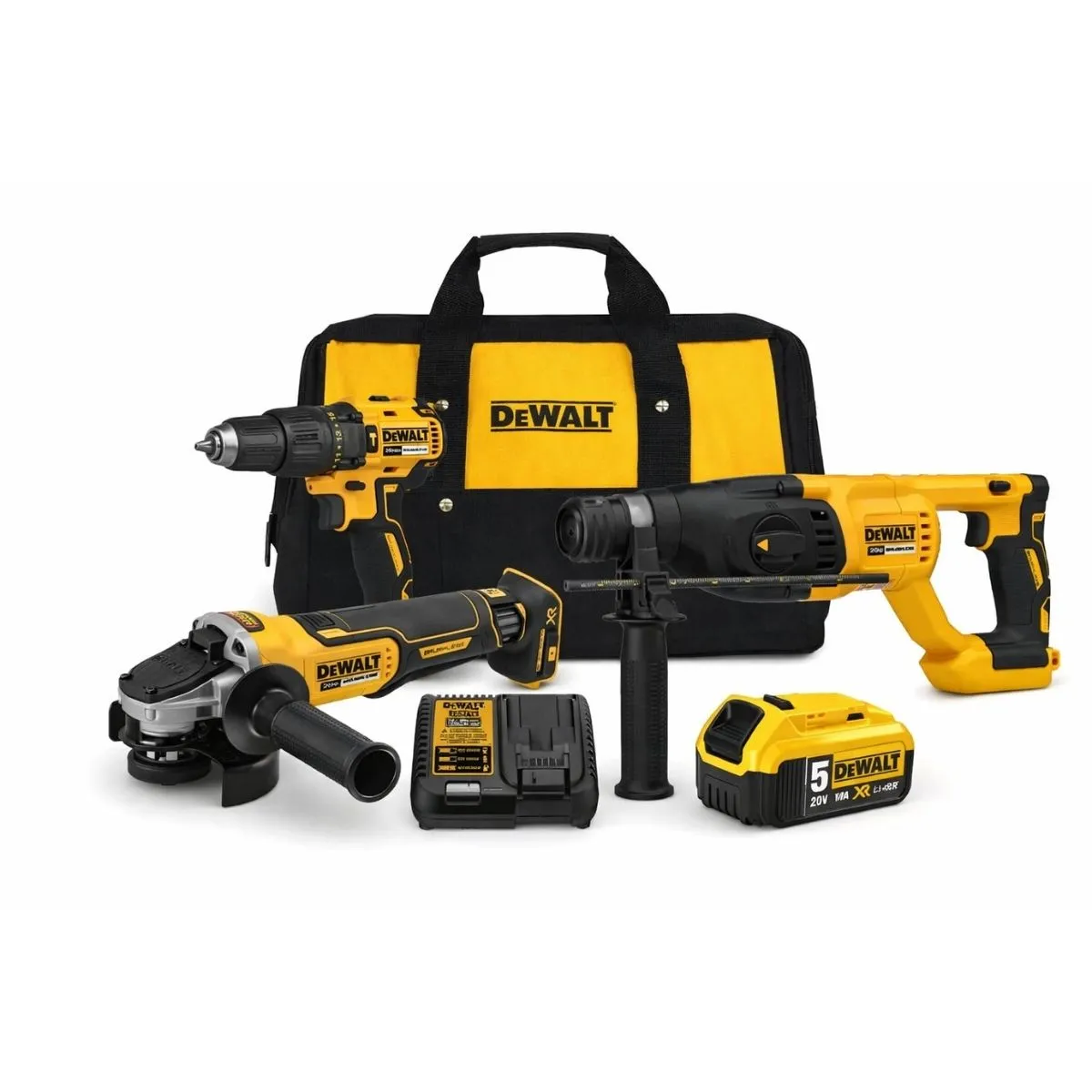 DEWALT - Taladro 12 + Esmeril 4 12 + Rotomartillo SDS XR Dewalt