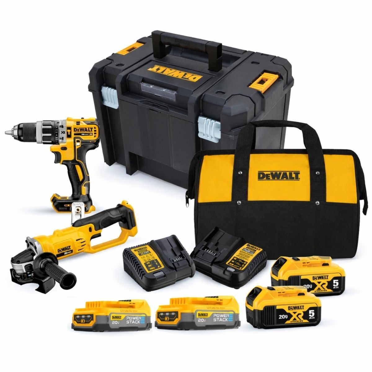 DEWALT - Taladro 12 + Esmeril XR 4 12 + Baterias Dewalt