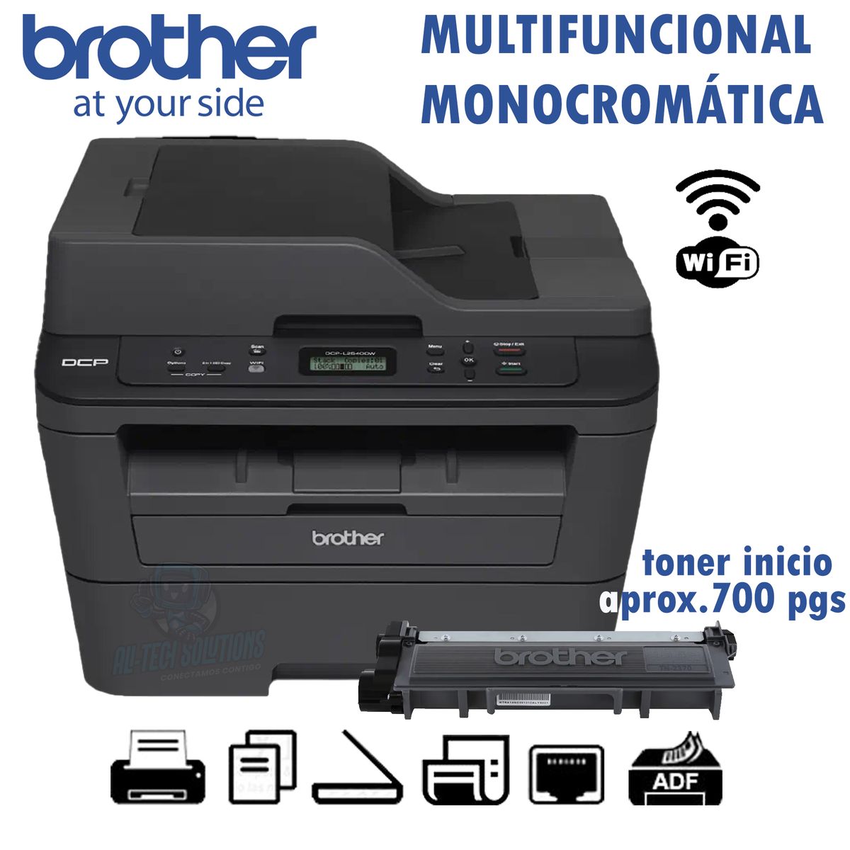 Brother - IMPRESORA MULTIFUNCIONAL MONOCROMÁTICO DCP-L2540DW DUPLEX-ADF
