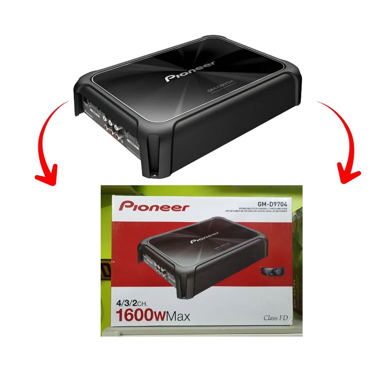 PIONEER - Amplificador Pioneer GM-D9704 4 Canales Clase D - Alto Rendimiento Car Audio