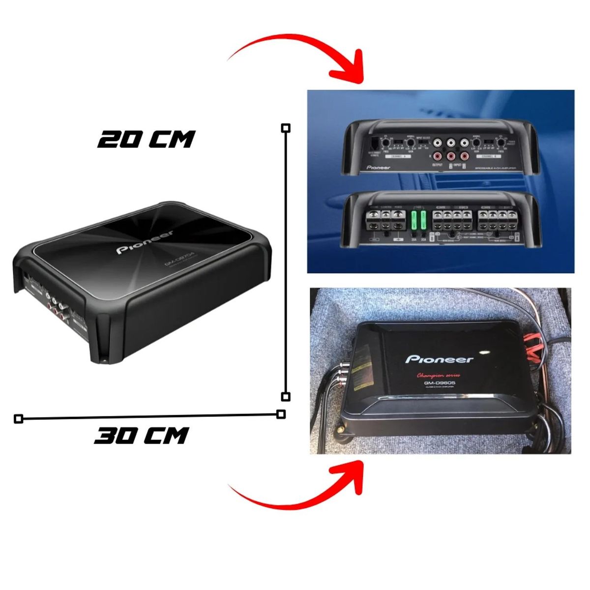 PIONEER - Amplificador Pioneer GM-D9704 4 Canales Clase D - Alto Rendimiento Car Audio