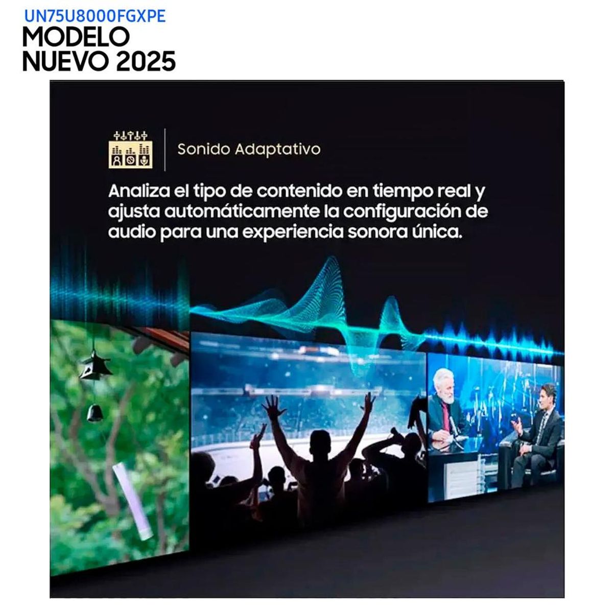 SAMSUNG - Televisor Samsung 75 Pulg. Crystal Smart Tizen TV UHD 4K UN75U8000FGXPE + Soundbar HW-B400