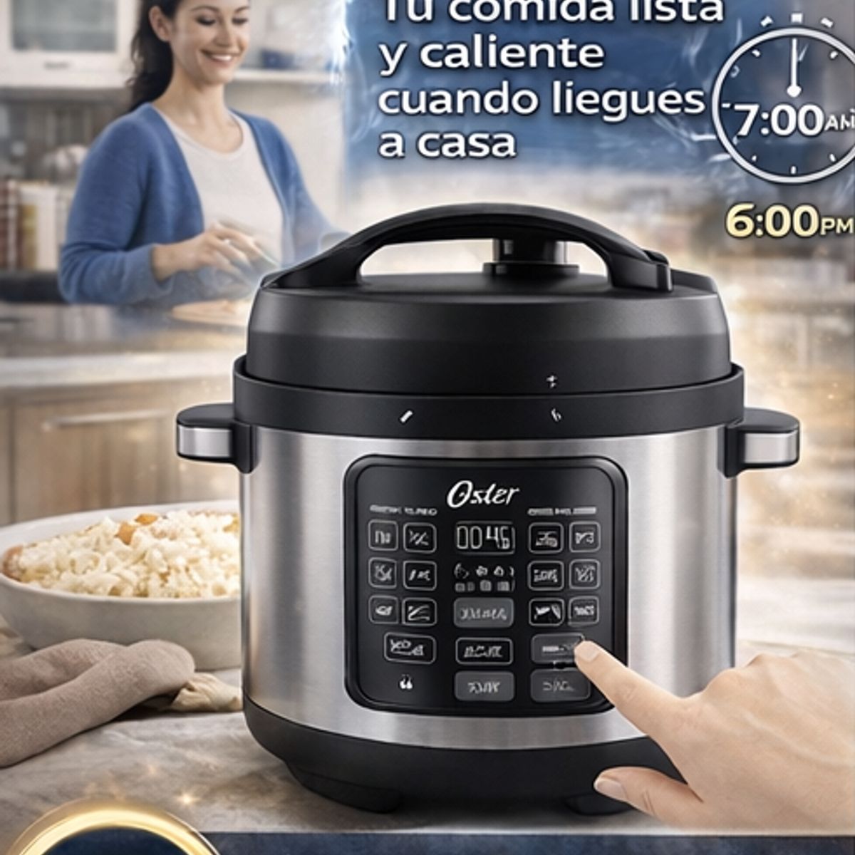 OSTER - Multiolla Oster 5.7L 14 Funciones Olla a Presión Eléctrica Digital CKSTPCECST57DF