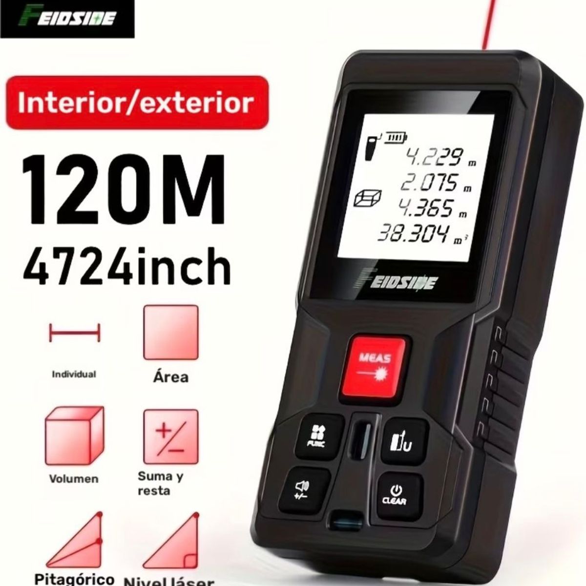 GENERICO - DISTANCIOMETRO WINCHA LASER 120 M FEIDSIBE