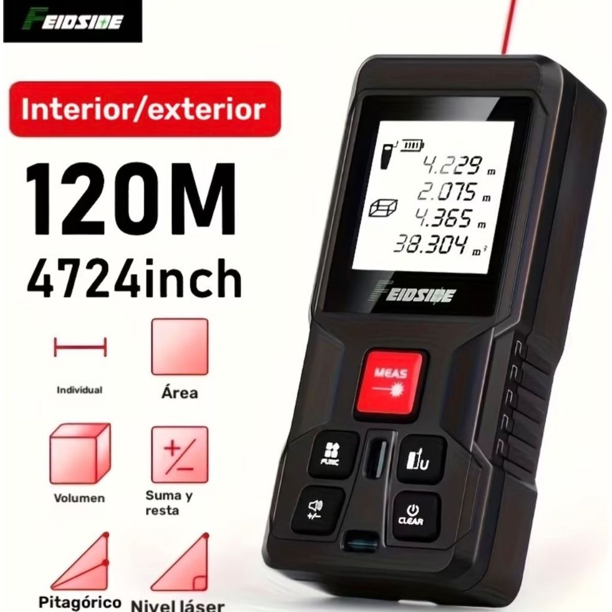 GENERICO - DISTANCIOMETRO WINCHA LASER 120 M FEIDSIBE