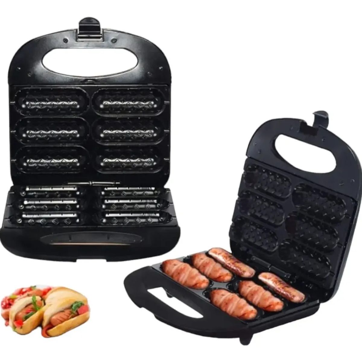 GENERICO - Máquina Eléctrica para Hacer Chorizos y Hot Dogs 6 Cavidades Antiadherente