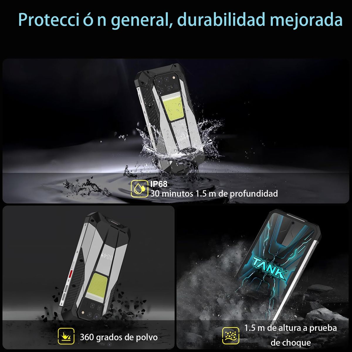 ULEFONE - Unihertz Tank 3 5G celular 32GB+512GB 23800mAh 200MP Smartphone