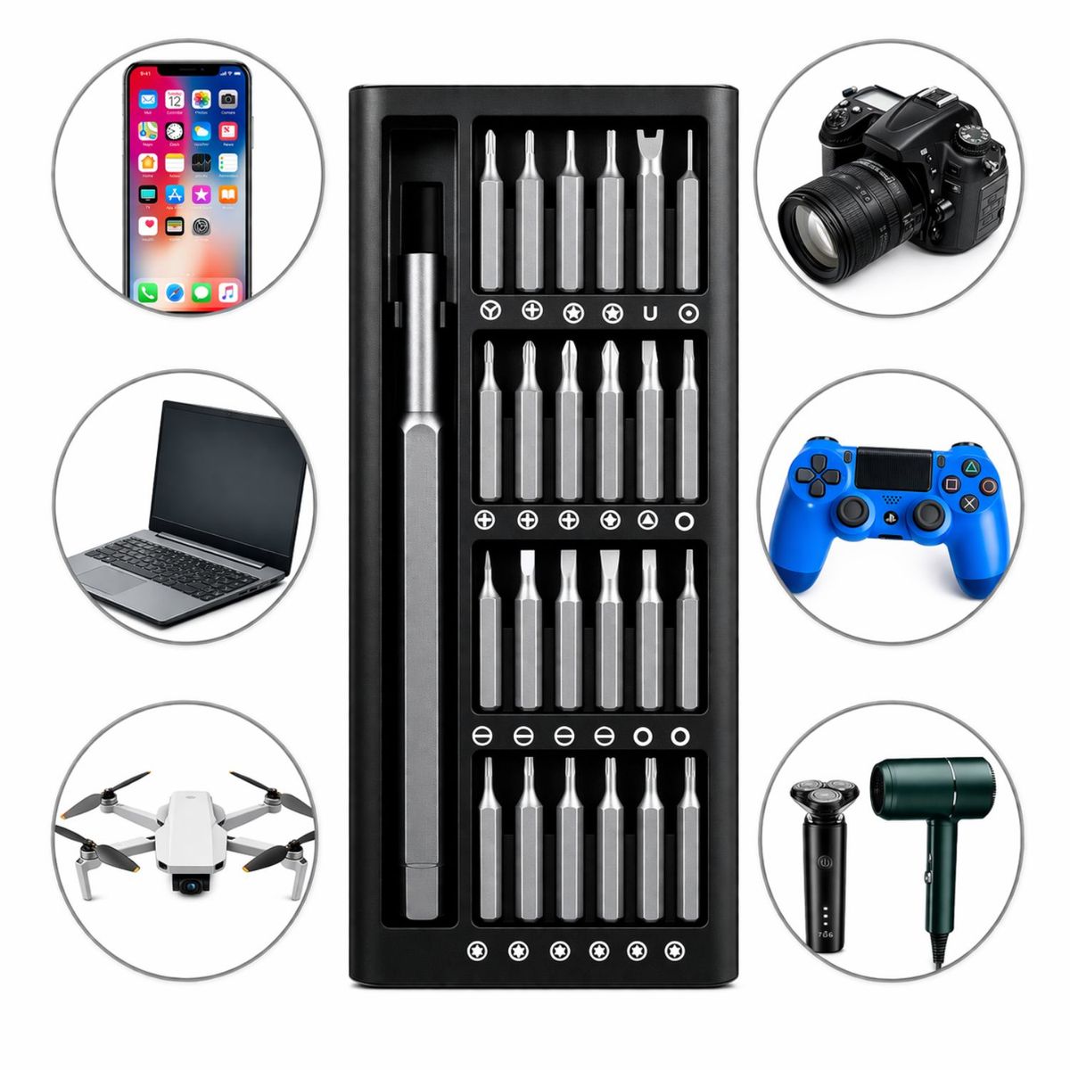 OEM - Set Destornillador 24 en 1 Magnético Kit Herramientas Reparación Celular Laptop Profesional