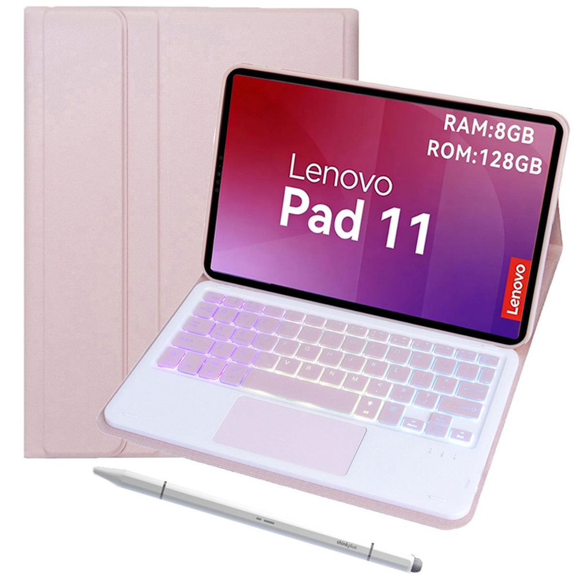 LENOVO - Tablet Lenovo  pad 11 2025 8+128GB  WIFI-Gris+Rosado luminsos teclado+Lápiz táctil Lenovo
