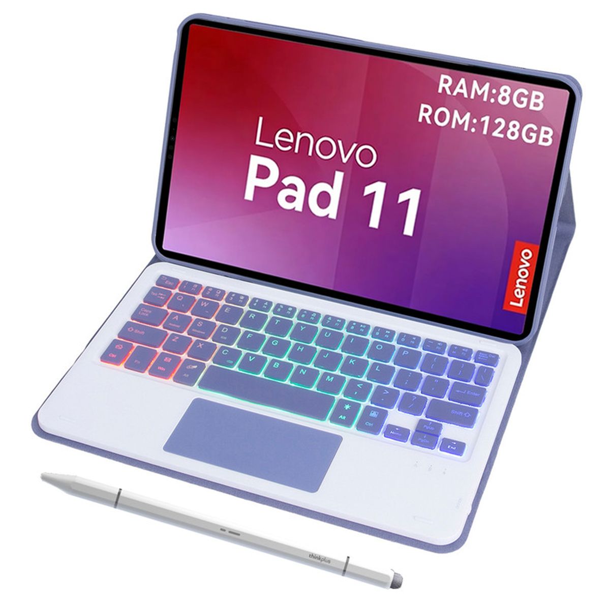 LENOVO - Tablet Lenovo  pad 11 2025 8+128GB  WIFI-Gris+Morado luminsos teclado+Lápiz táctil Lenovo