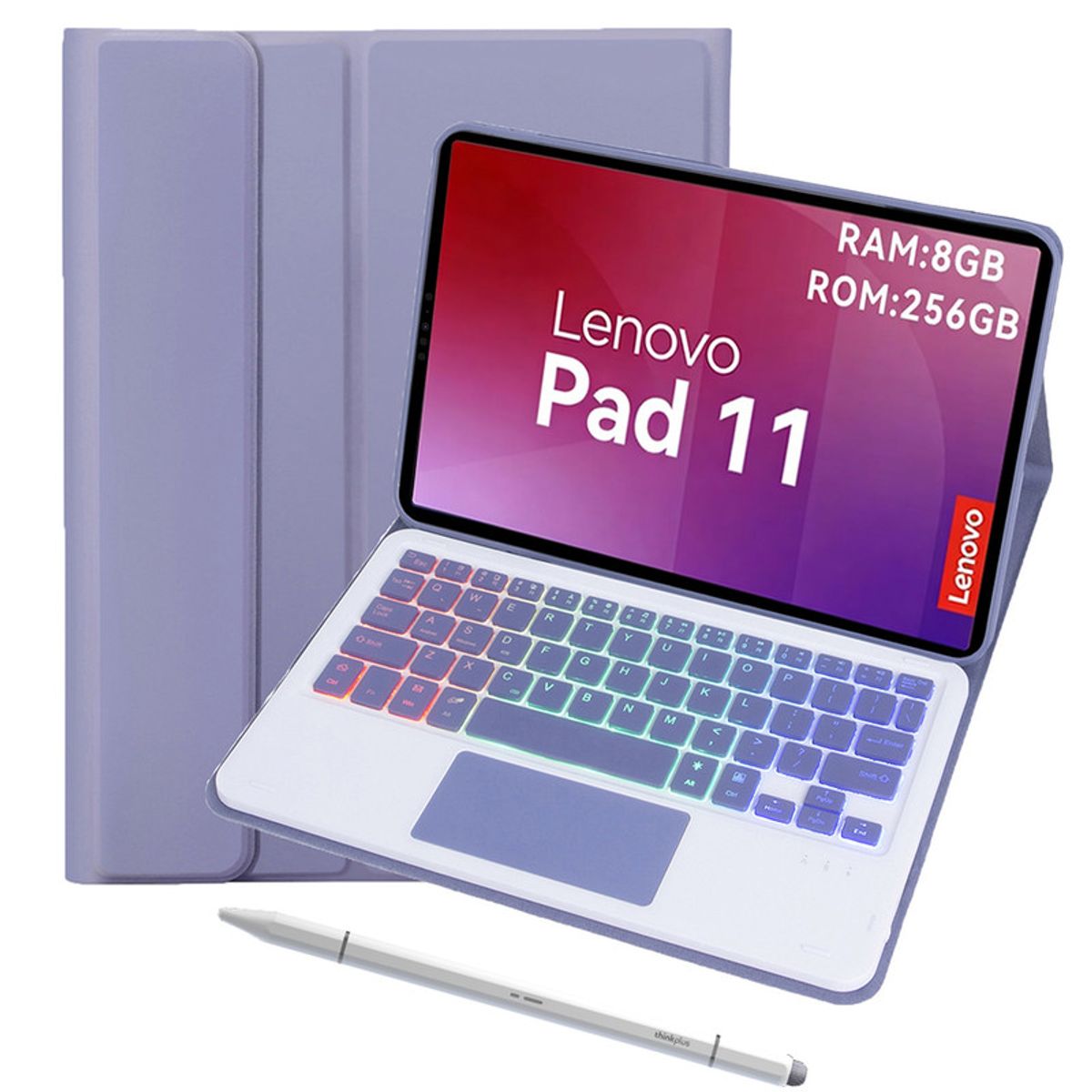 LENOVO - Tablet Lenovo  pad 11 2025 8+256GB  WIFI-Gris+Morado luminsos teclado+Lápiz táctil Lenovo
