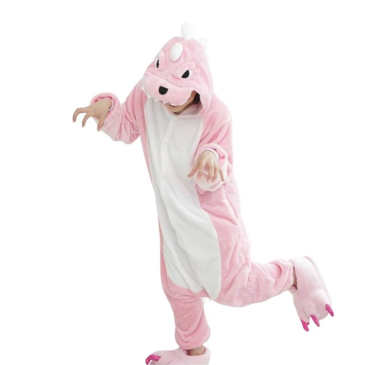 GENERICO - Pijama Dinosario Rosado Onesie Enterizo - Tallas 16 hasta XL