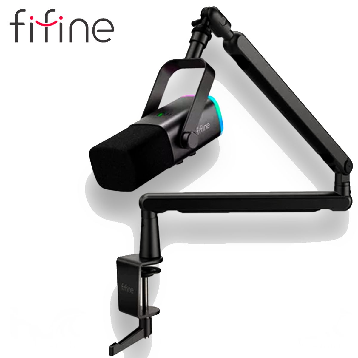 FIFINE - Micrófono Fifine AM8T Black con Brazo