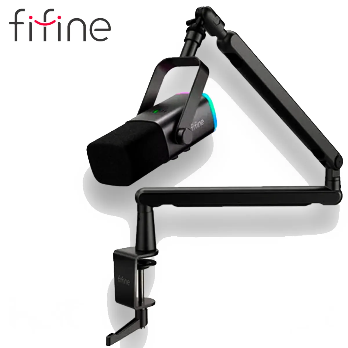 FIFINE - Micrófono Fifine AM8T Black con Brazo