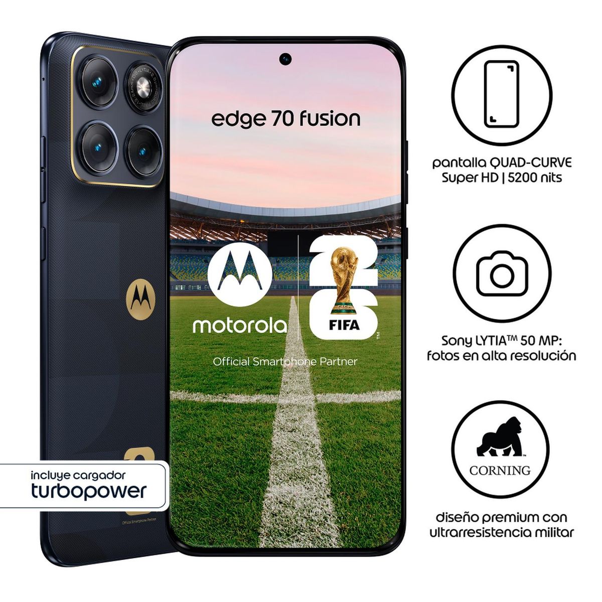 MOTOROLA - MOTO EDGE 70 FUSION 8 GB+256GB AZUL FIFA