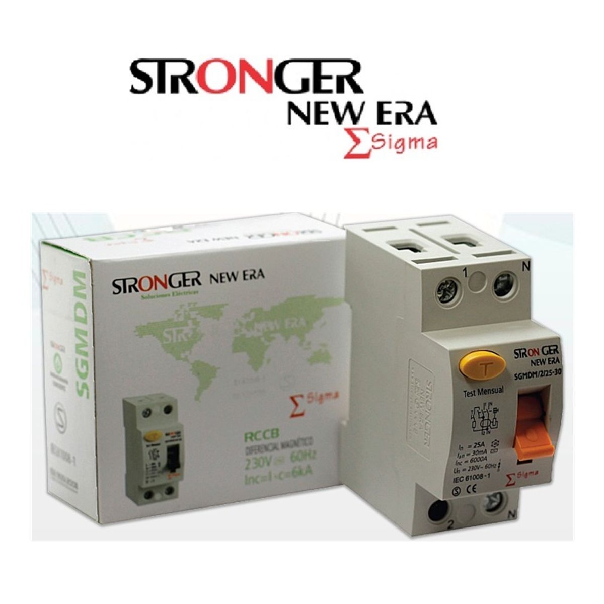 STRONG - LLAVE INTERRUPTOR DIFERENCIAL 2X32 AMP STRONGER NUEVA ERA