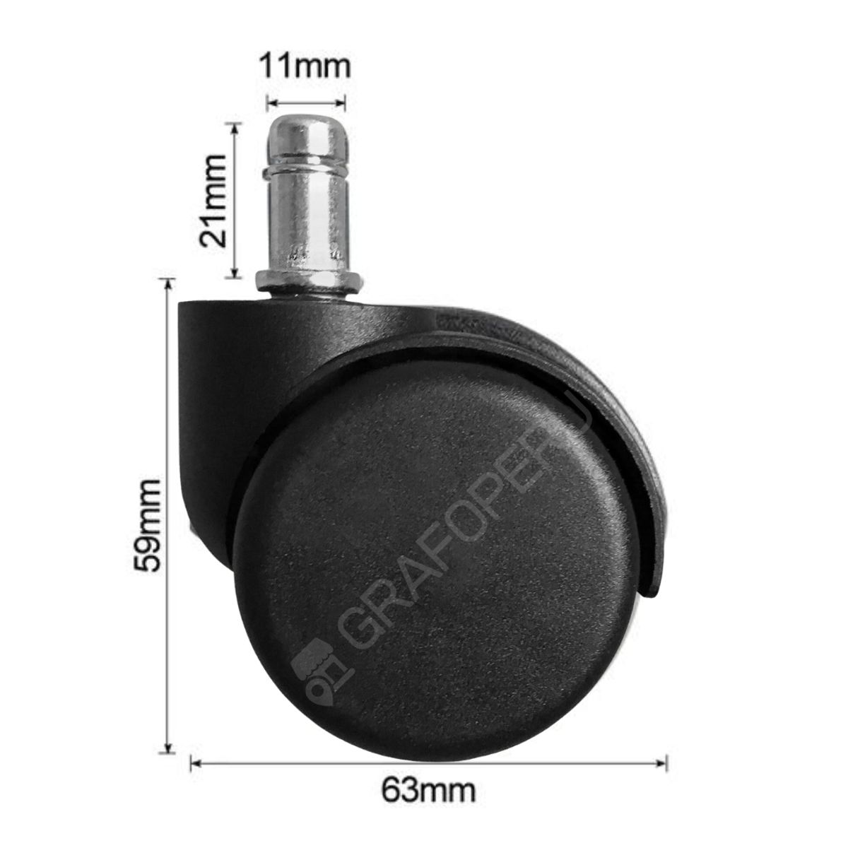 Rueda Silla Giratoria Nylon Garrucha Universal Negro x 05, marca OEM - Foto 2
