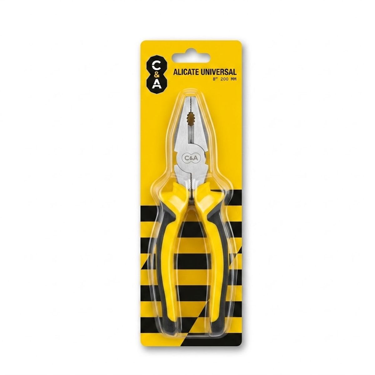 C&A - Alicate Universal Profesional 8 Pulgadas 20cm Para Electricista GRIP C&A
