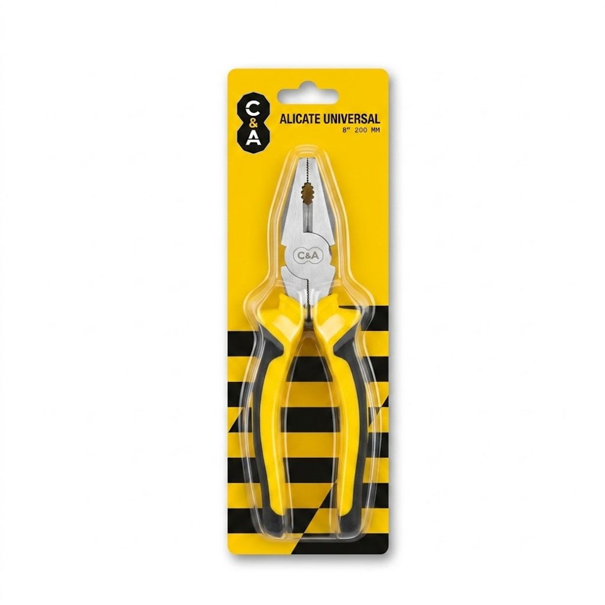 C&A - Alicate Universal Profesional 8 Pulgadas 20cm Para Electricista GRIP C&A