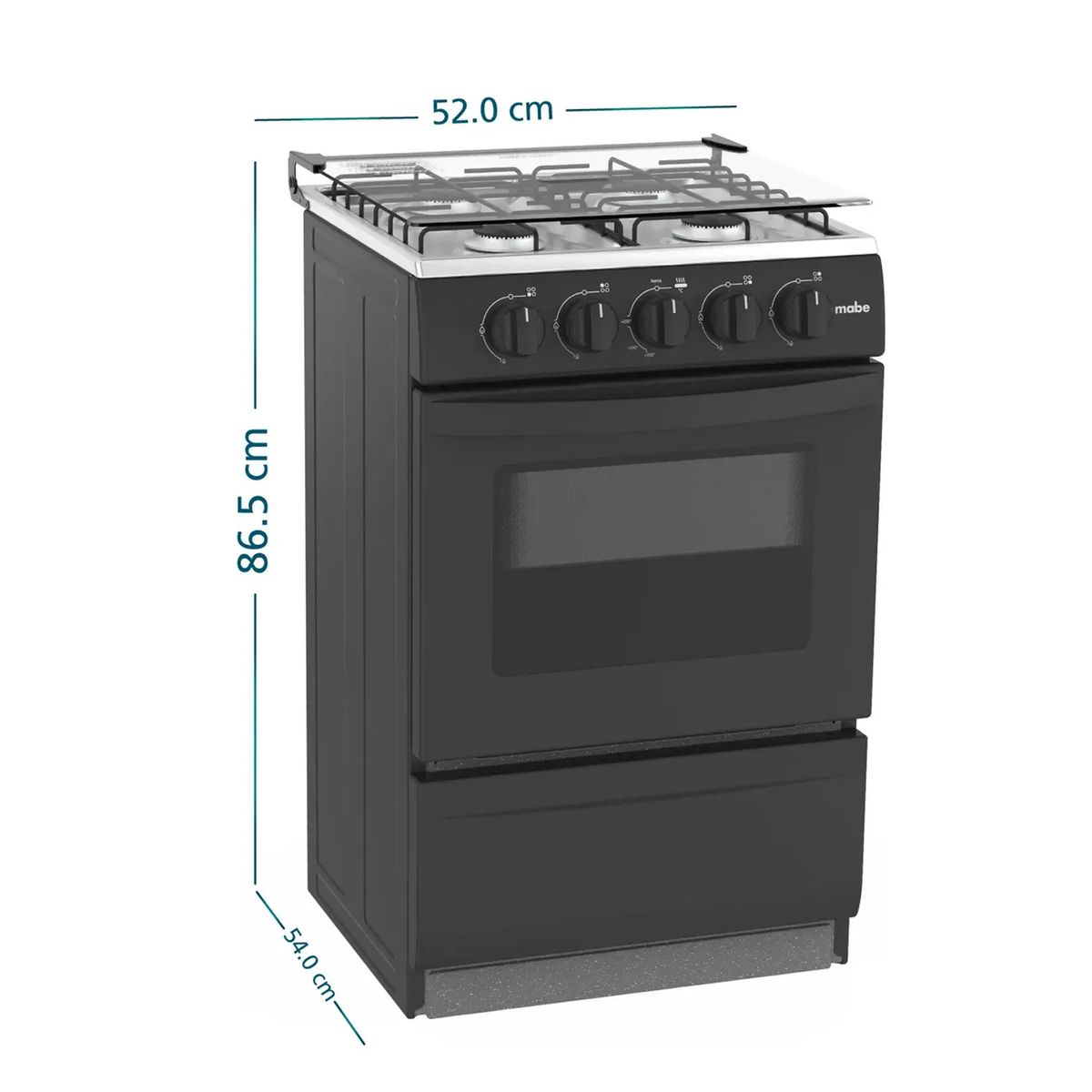 Mabe - Cocina Mabe de Piso a Gas 51cm Negro EMP2000AN0