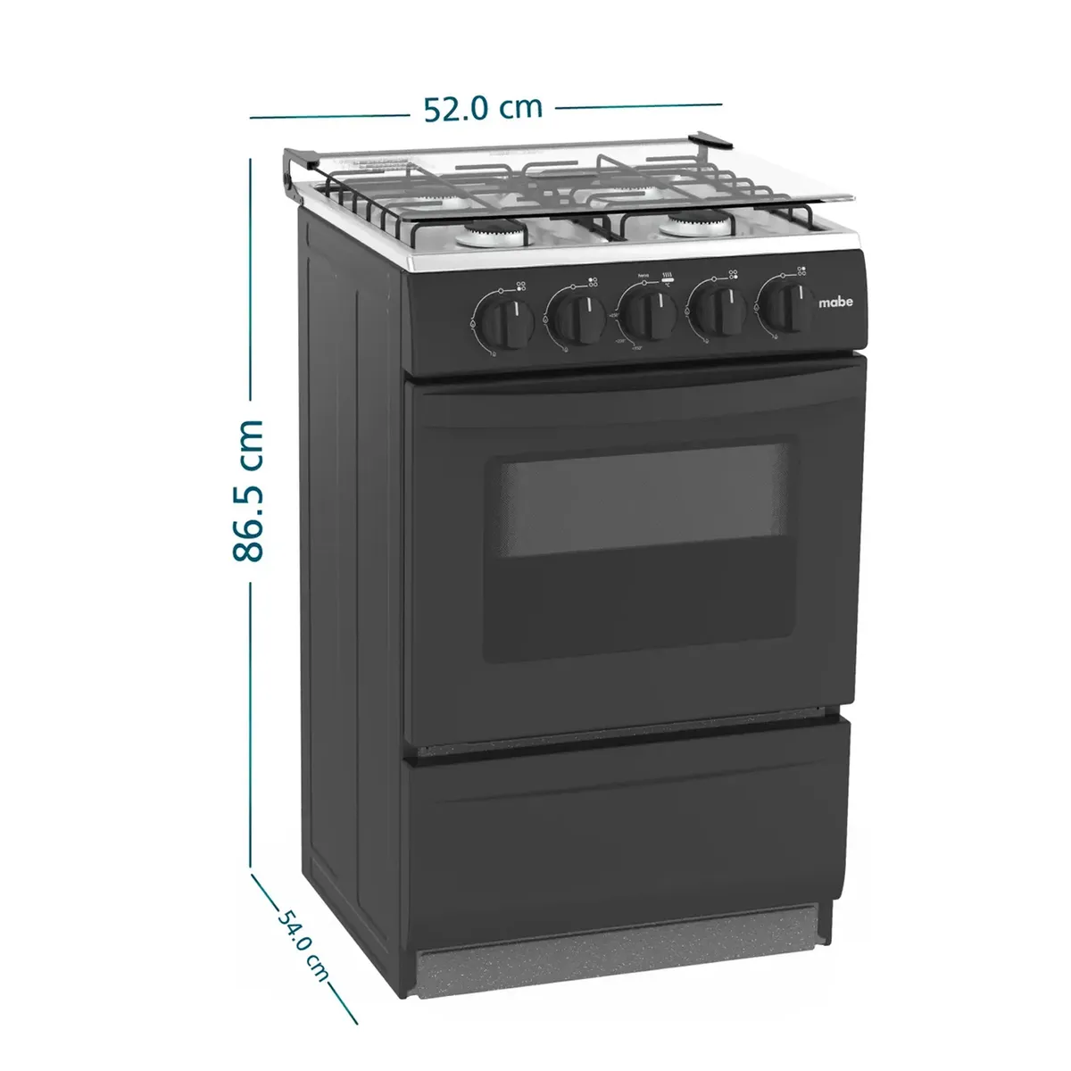 MABE - Cocina Mabe de Piso a Gas Negro EMP2000AN0 + Campana CMU6020PB0 60 CM