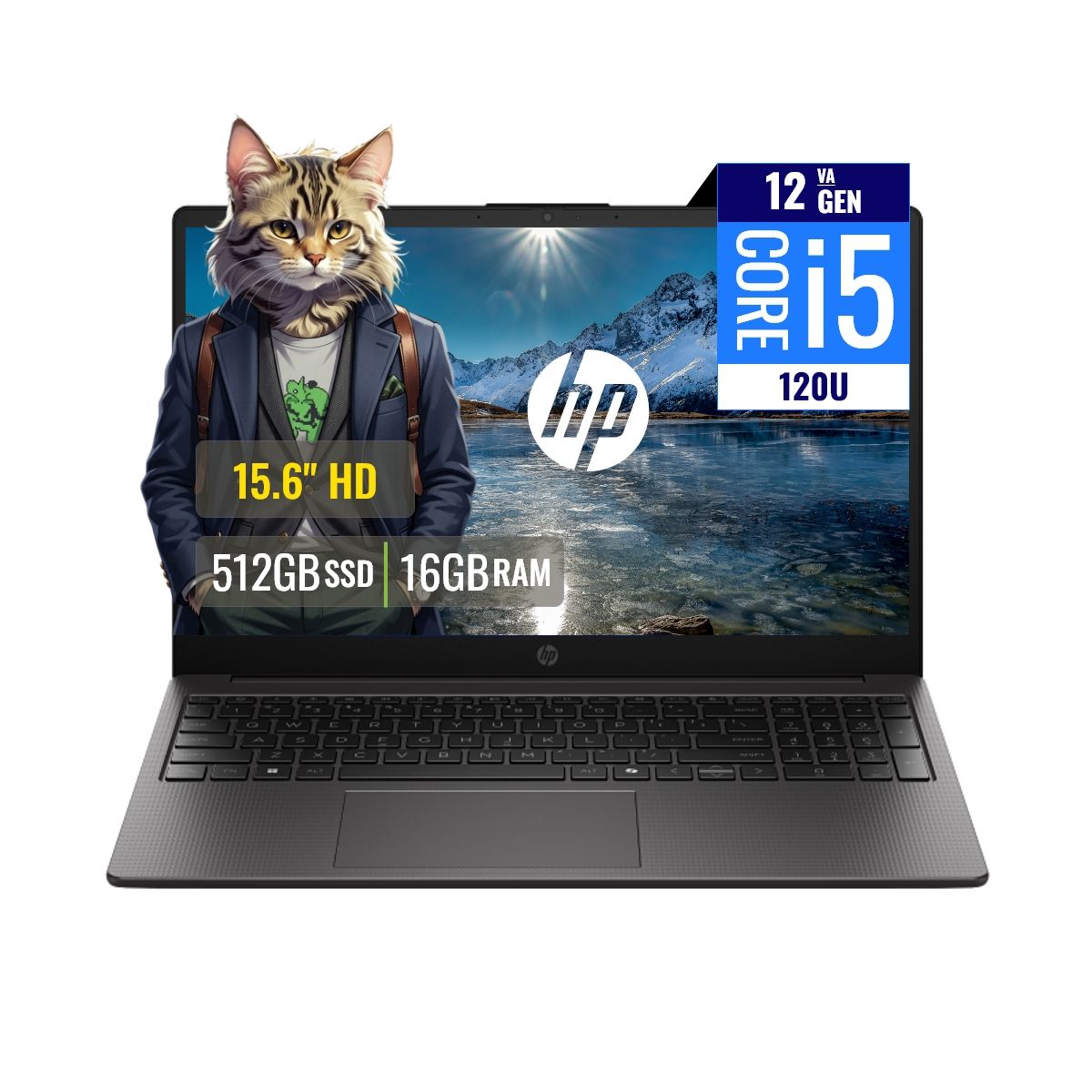 HP - Laptop HP 250R G10 15.6", Core 5-120U, 16GB DDR4, SSD 512