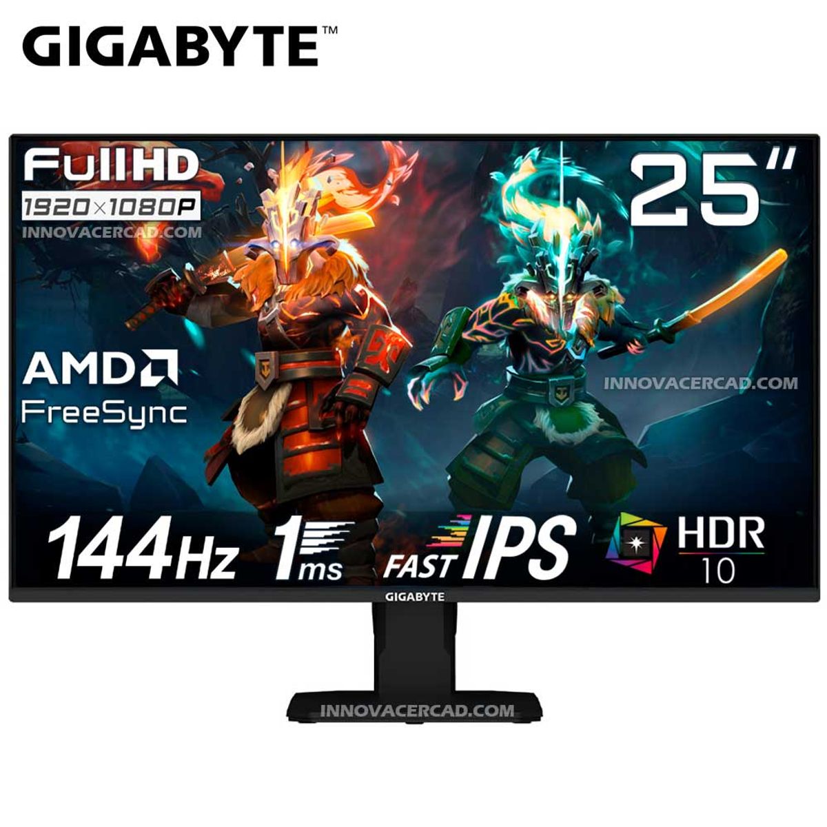 GIGABYTE - Monitor Gigabyte GS25F14, 25 Full HD, Fast IPS, 144HZ, 1MS HDR10 AMD FREESYNC