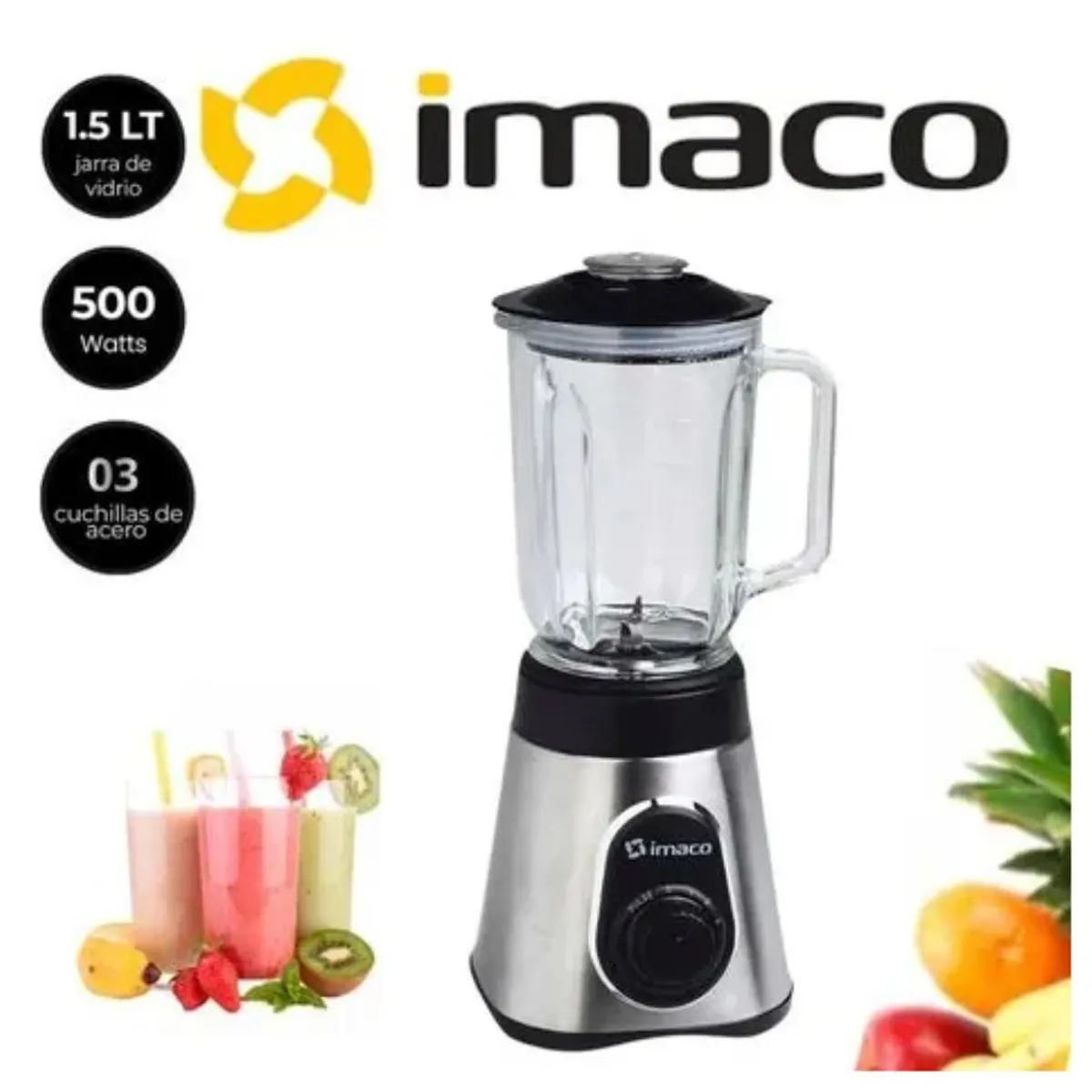 Imaco - Licuadora IMACO 1.5L BLS3515 Acero