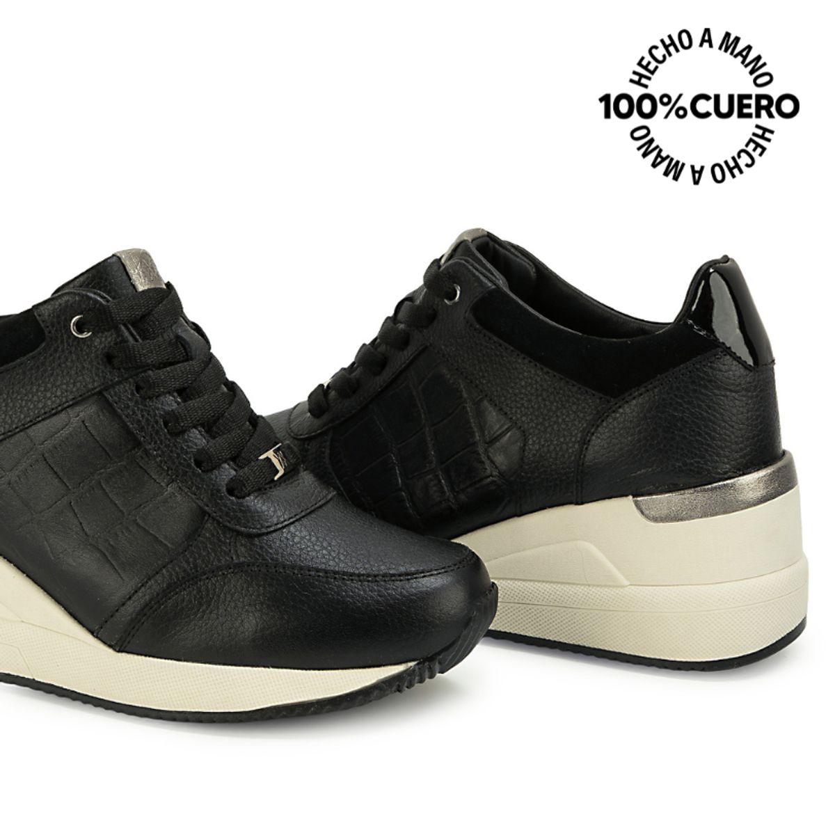 Viale - Zapatilla Basico REC-2605 Negro Viale Cuero