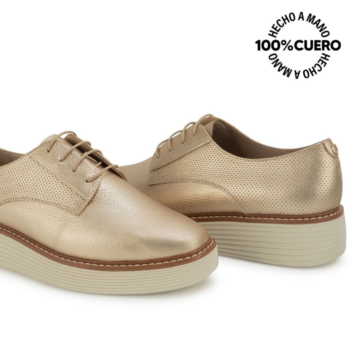 Viale - Zapato Oxford TATI-2631 Champagne Viale Cuero
