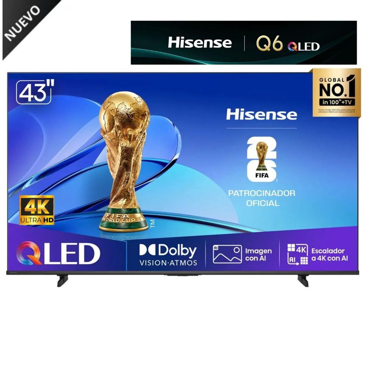 HISENSE - Televisor HISENSE Smart TV 43 QLED Uhd 4K Vidaa