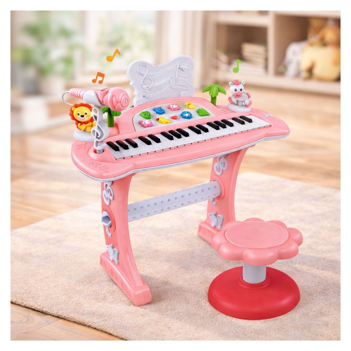 GENERICO - Piano musical Multifuncional Electronico Rosa